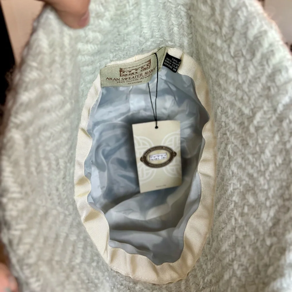 NWT Aran Sweater Market Alpaca Wool Country Hat Herringbone Bucket Style Ireland - Picture 6 of 6